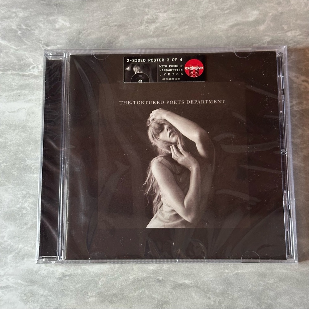 New‎ Taylor Swift TTPD Tortured Poets Department CD Black Dog Poster 3 of 4